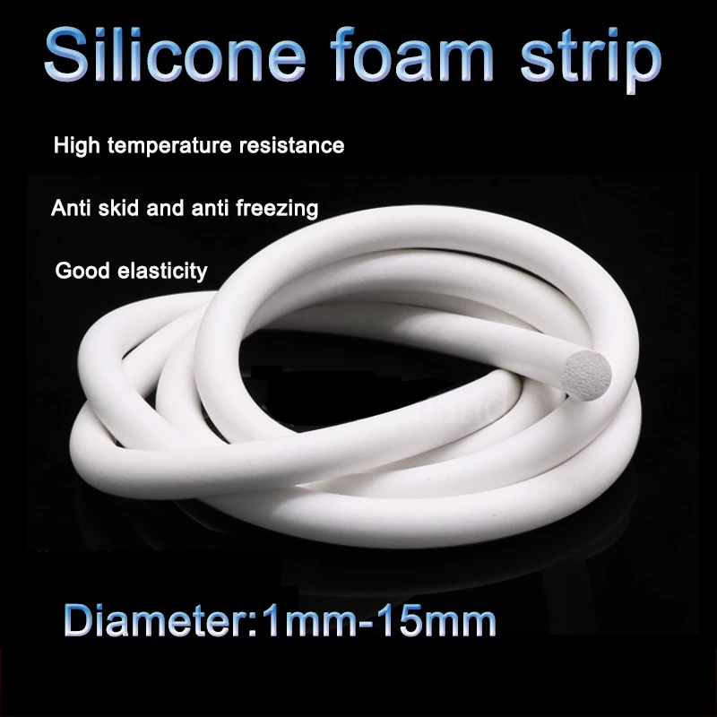 1/2/3Meters Silicone rubber sponge strip White Closed Cell Circular Foam Backer Rod SealTop Quality White Silicone Sealing Strip