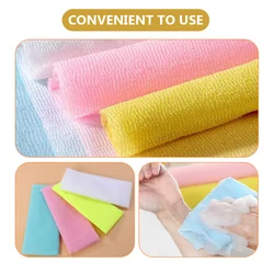 4Pcs Exfoliating Bath Towel Washcloth Nylon Scrubber Loofah Bath Sponge Cleaning Brush Bathing Washcloth Towel