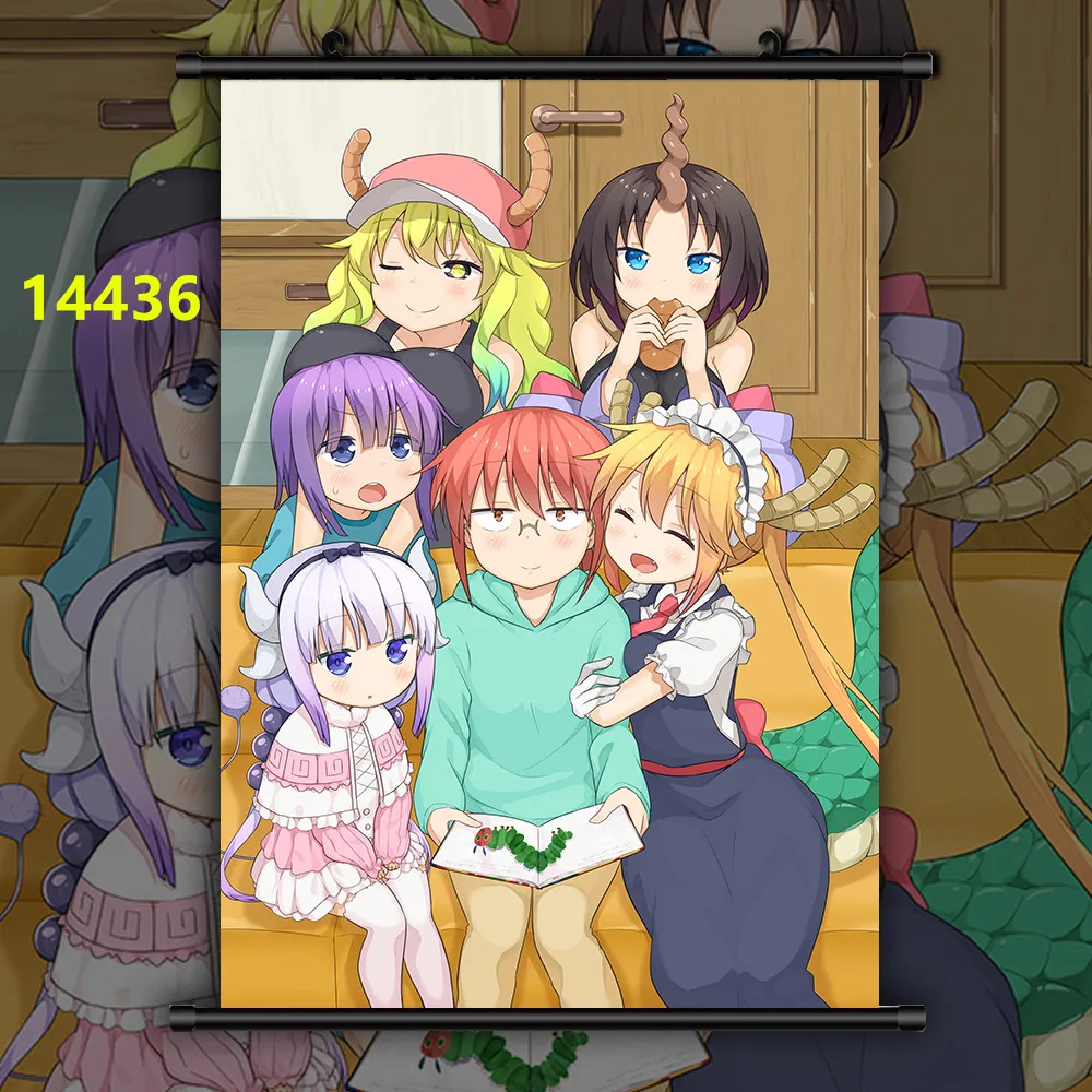 Canvas Panting Cartoon Miss Kobayashi's Dragon Maid Anime Wall Art Poster And Prints Living Room Decoration Modern Home Decor