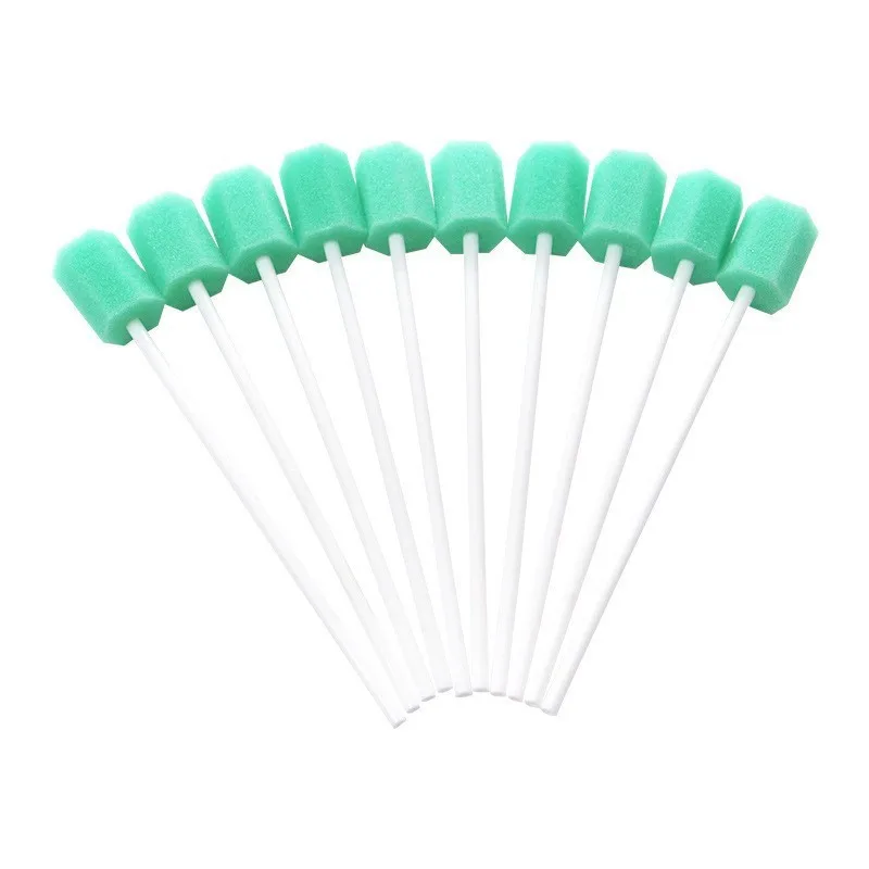 100pcs Disposable Oral Care Sponge Swabstick Medical Use Tooth Cleaning Mouth Swabs Sponge Head Baby Tooth Cleaning Tools