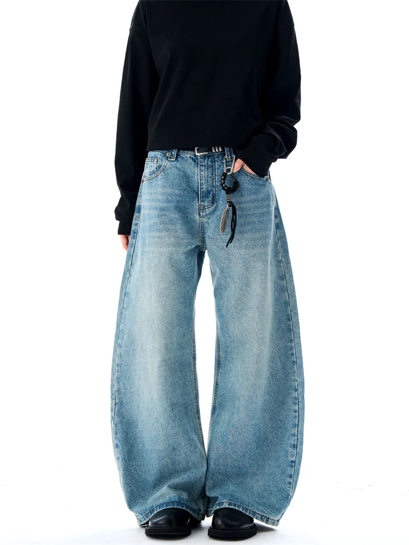 

Мужские джинсы American Sle Heavyweight Waed из денима, зимние, модные, свободного кроя, прямые, в стиле Cleanfit, ретро, прямой крой