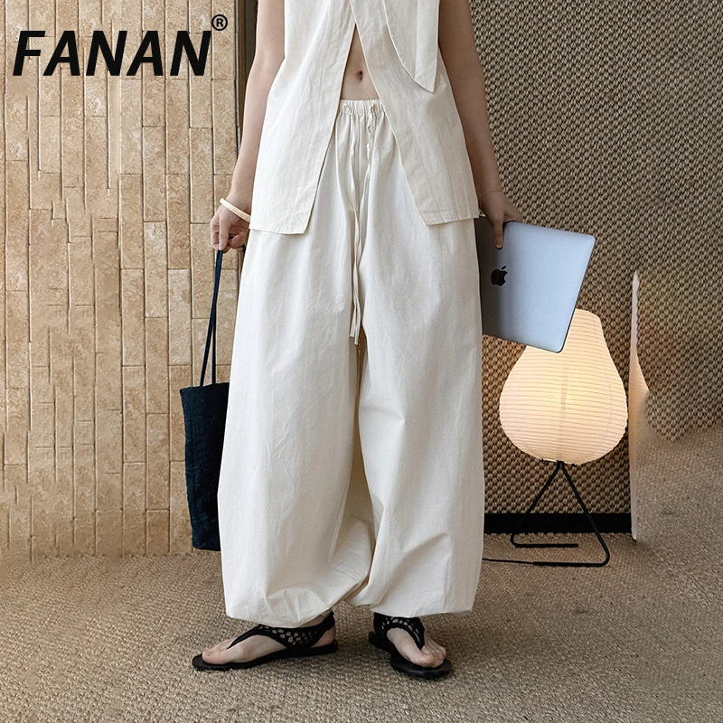 

FANAN, новые брюки в стиле минимализм для женщин, эластичные прямые зауженные брюки с высокой талией, модная женская одежда, весна-лето