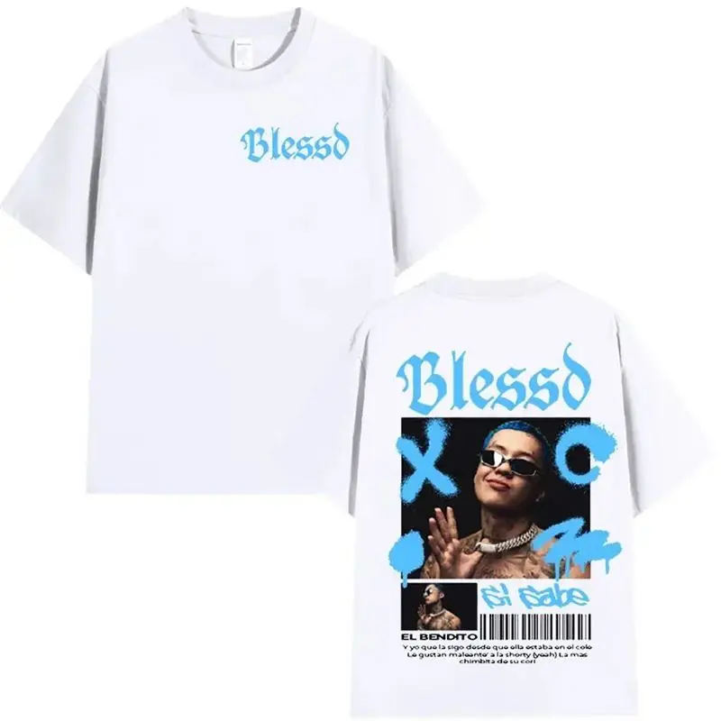 Singer Rap Printed Short-sleeved T-shirt - Oversized Pure Cotton Loose Round-neck, Popular Among Both Men and Women.