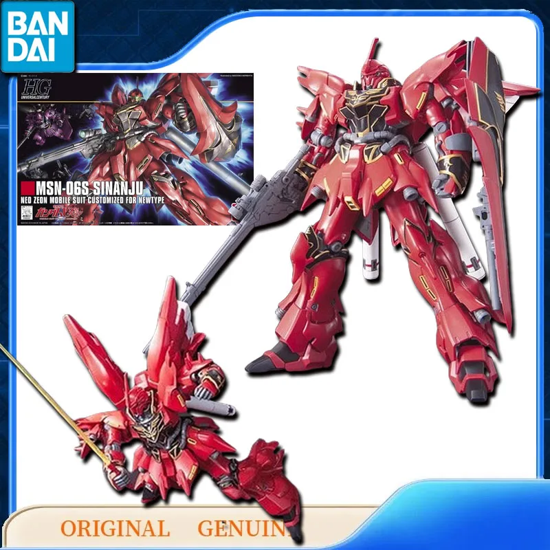 

Bandai Original Genuine Gundam HG MSN-06S SINANJU Anime Action Figures Toys Kids Gift Assembly Model Collectio Ornaments