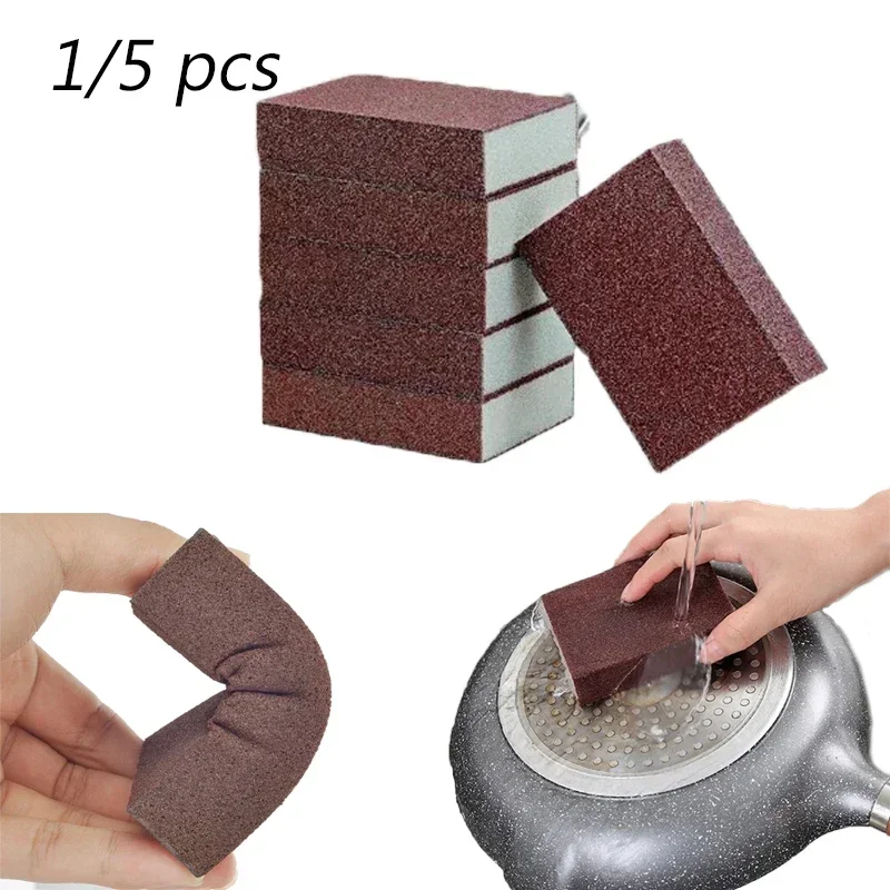 1/2/3/4/5Pcs  Magic Sponge Eraser Carborundum Removing Rust Cleaning Brush Descaling Clean Rub for Cook Pot Kitchen Sponge