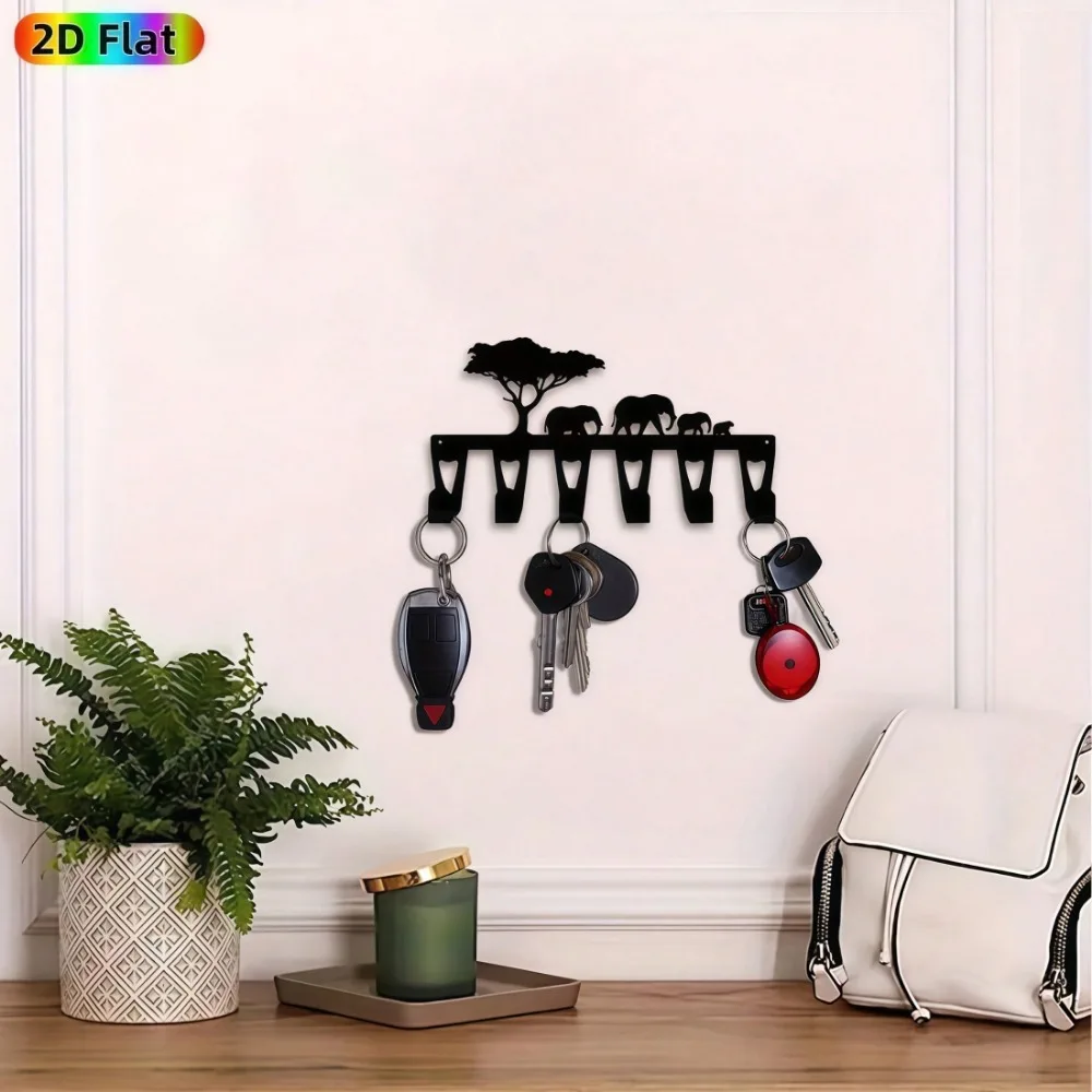CIFBUY Iron Wall Art Vintage Dog Key Rack Metal Wall Hook Animal Design For Entryway Office Living Room Home Decor Sign