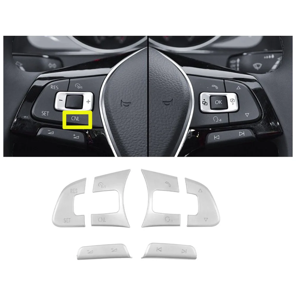 

6pc Steering Wheel Control/Button Decoration Trims Compatible with For Passat B7 B8 and For JETTA for Left Hand Drive Cars