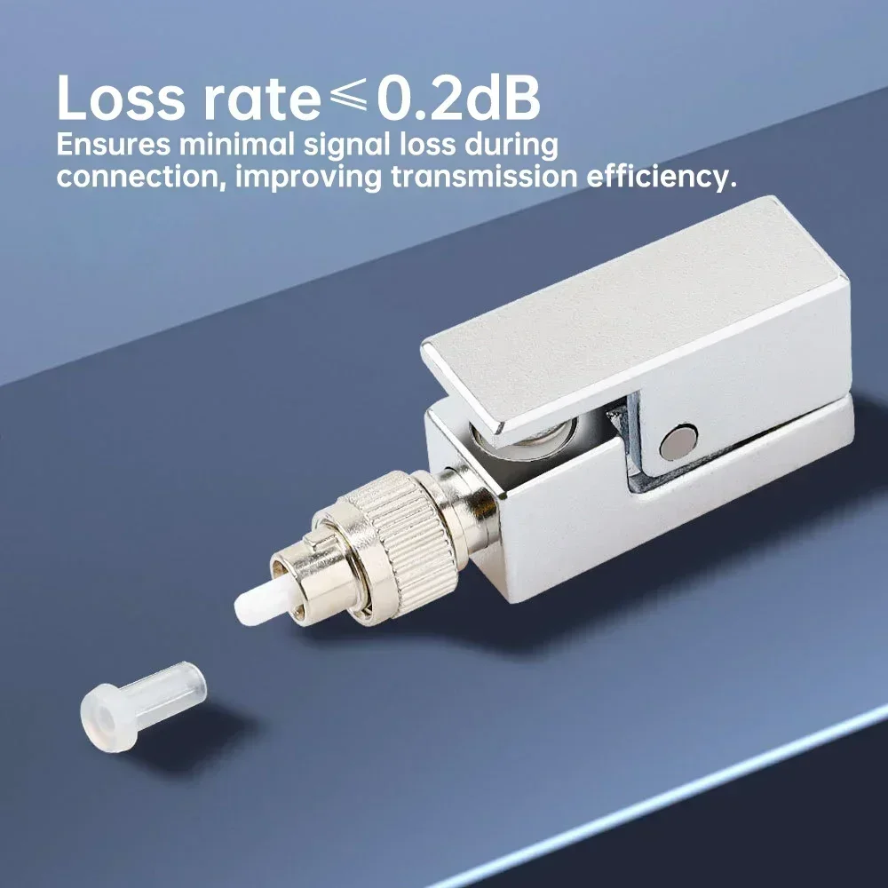 ZoeRax FC Square Bare Fiber Coupler Adapter FTTH Bare Fiber Connector for OTDR Red Light Pen Optical Power Meter Test