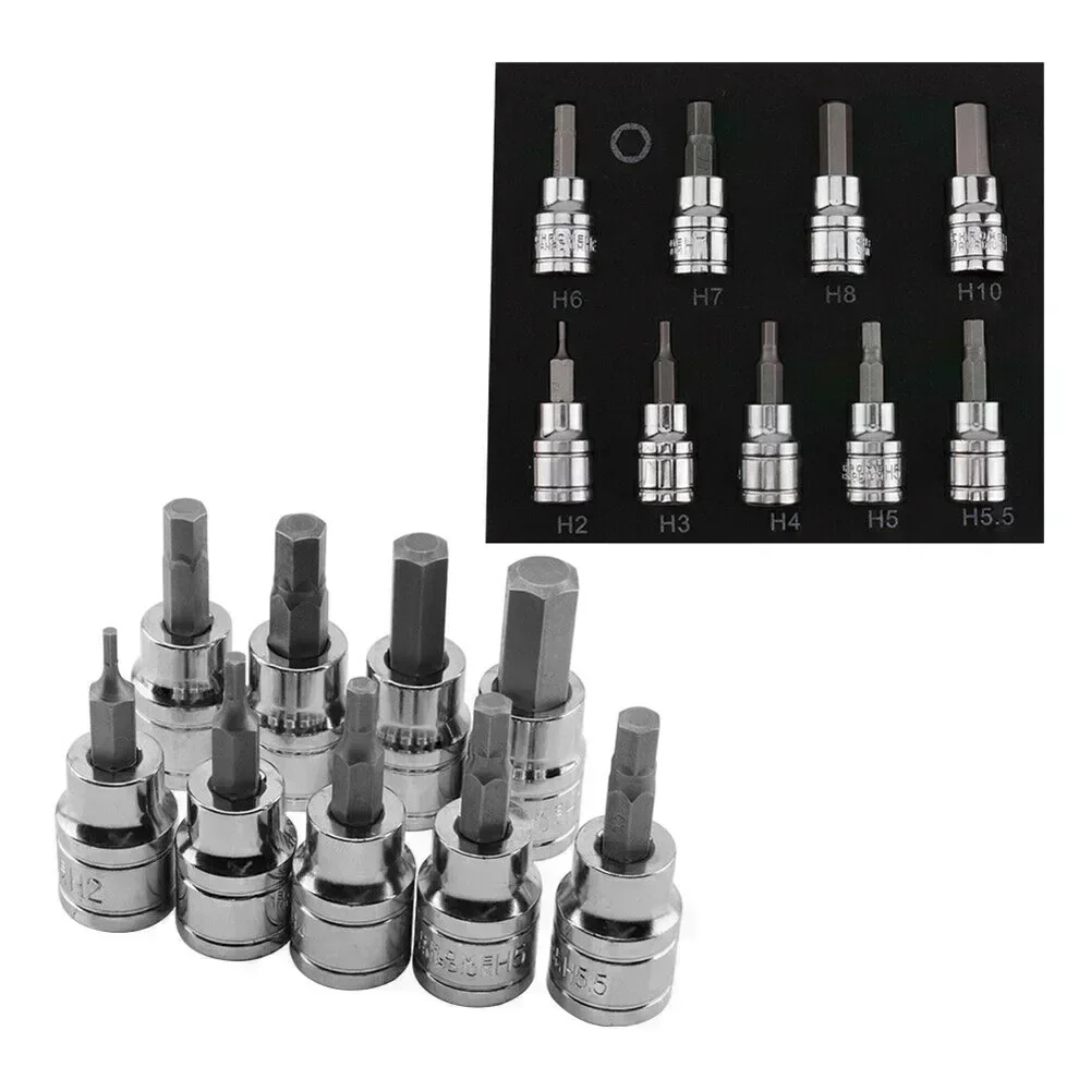 9 Pcs Hex Bit Sockets Allen Key Set 3/8