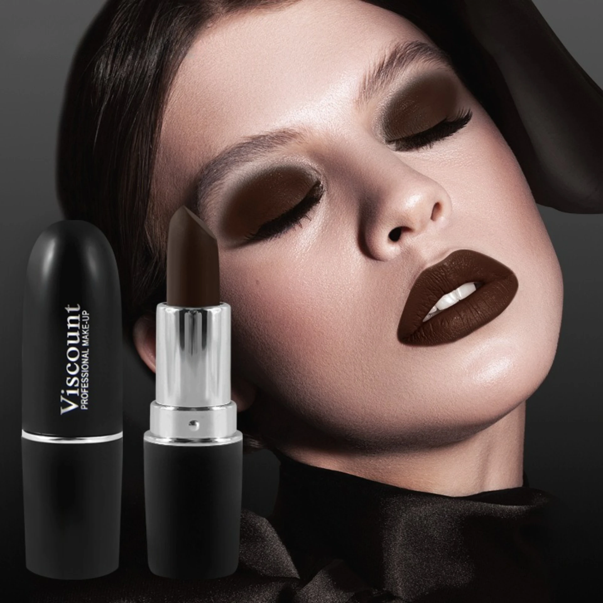 Halloween lipstick Gothic festive black matte lipstick lasts for a long time improve complexion easy to apply makeup