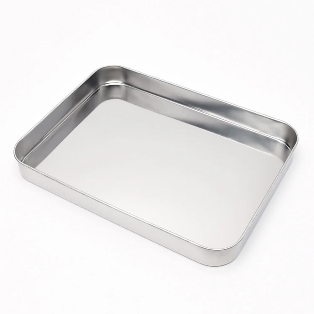 

Stainless Steel Bakeware 10 Inch Rectangular Plate Vermicelli Steaming Tray Elegant Catering