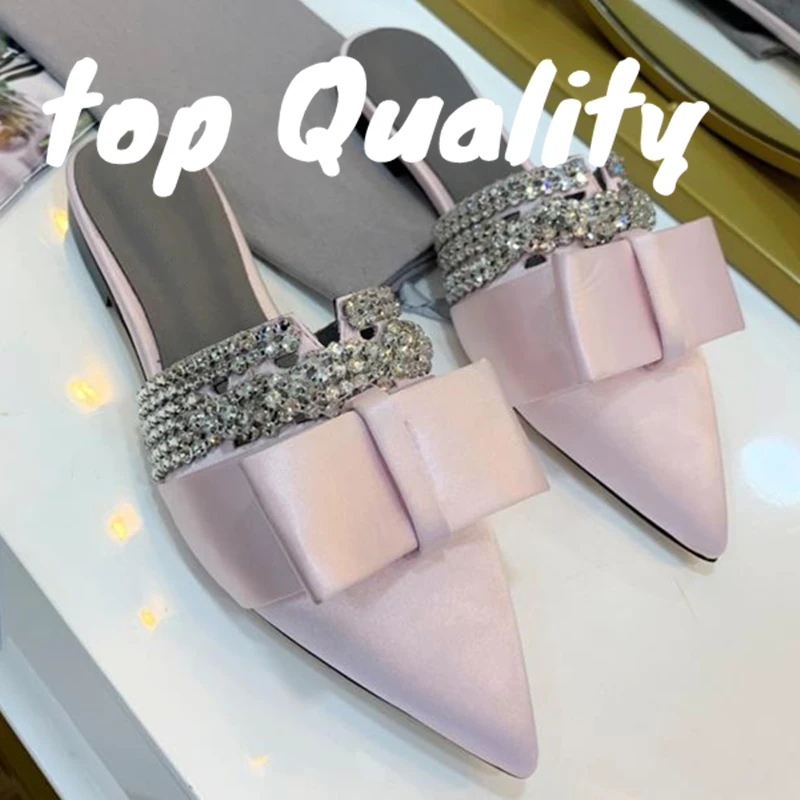 Summer Women's flat shoes Women's casual shoes Pointed sandals Diamond inlay leather sole Dance party