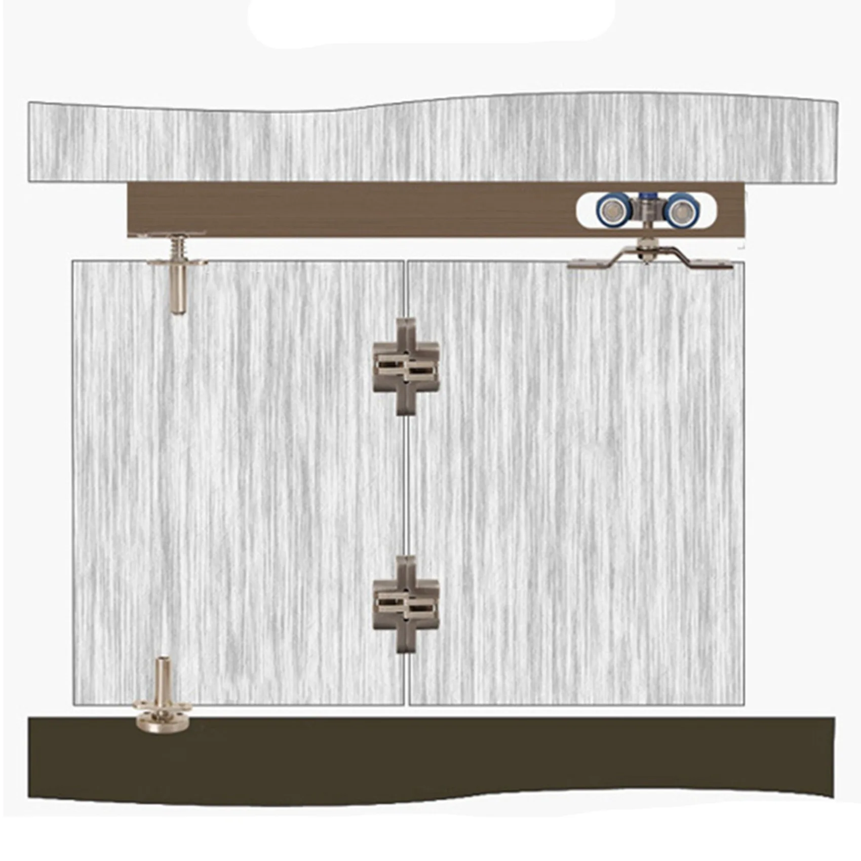 

KYCOR-2X Bifold Door Hardware Wooden Sliding Door Pulley Furniture Hardware Wheel Barn Door Roller