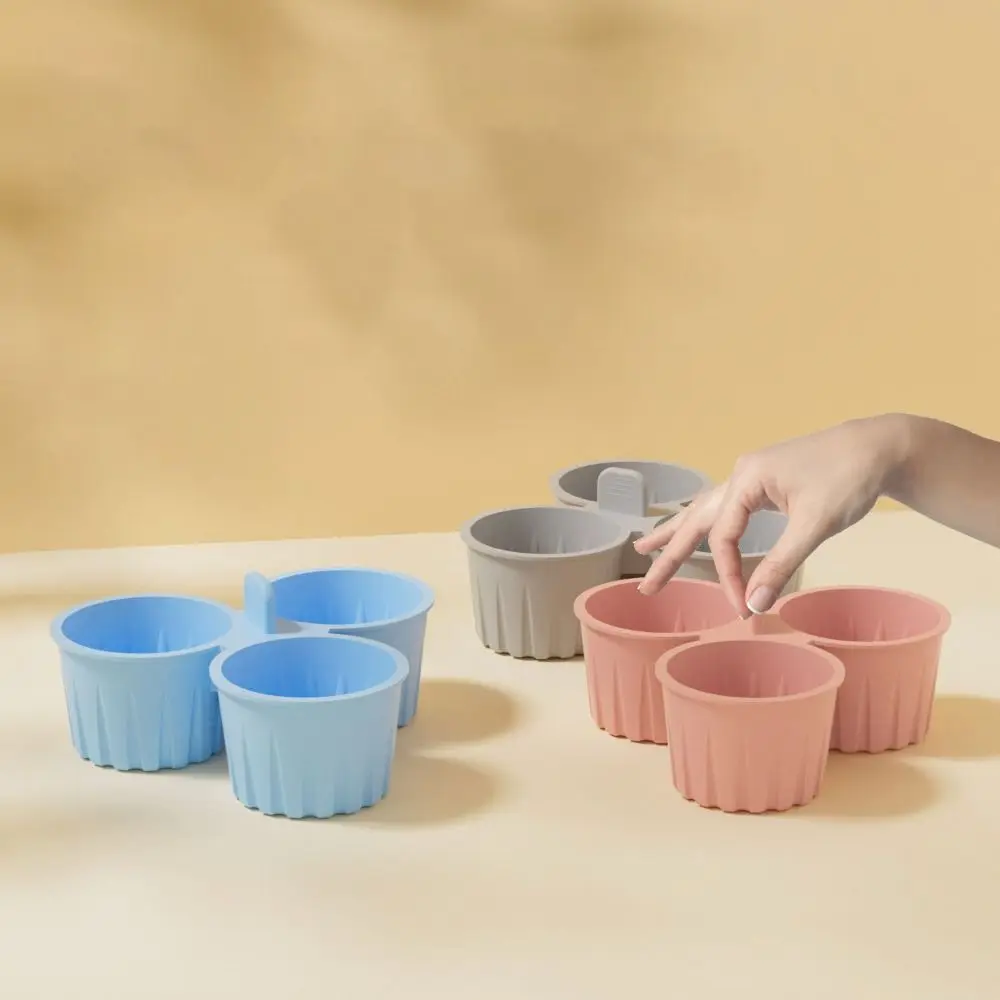 

Steamed Egg Mold 3 Grids Air Fryer Baking Cup Silicone Non-Stick Air Fryer Egg Mold Reusable DIY Muffin Pan Microwave