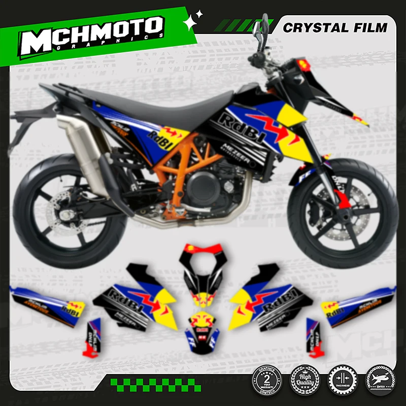 

MCHMFG Custom Team Motorcycle Graphics Decals Stickers Kits Number Name Custom For KTM 2007 2008 2009 2010 2011 SMR 690