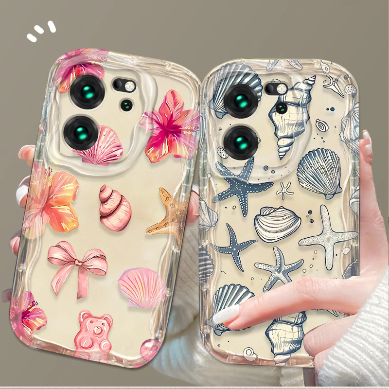 3D Clear Case for Xiaomi Redmi Note 15 14 13 12 11 10 9 Pro Plus 4G 5G 14S 12S 11S 10S 9S Colorful Ocean Animals Silicone Cover