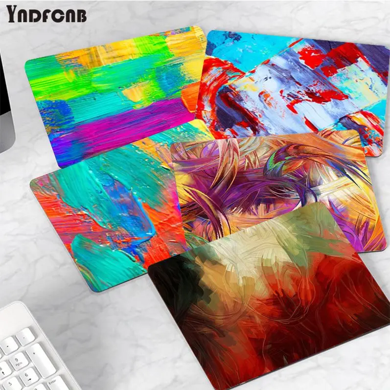 Colorful Abstract Oil Painting Non-slip Lockedge Speed Version Game Computer Table Mat Cheapest Cup Mats For PC Mouse Carpet