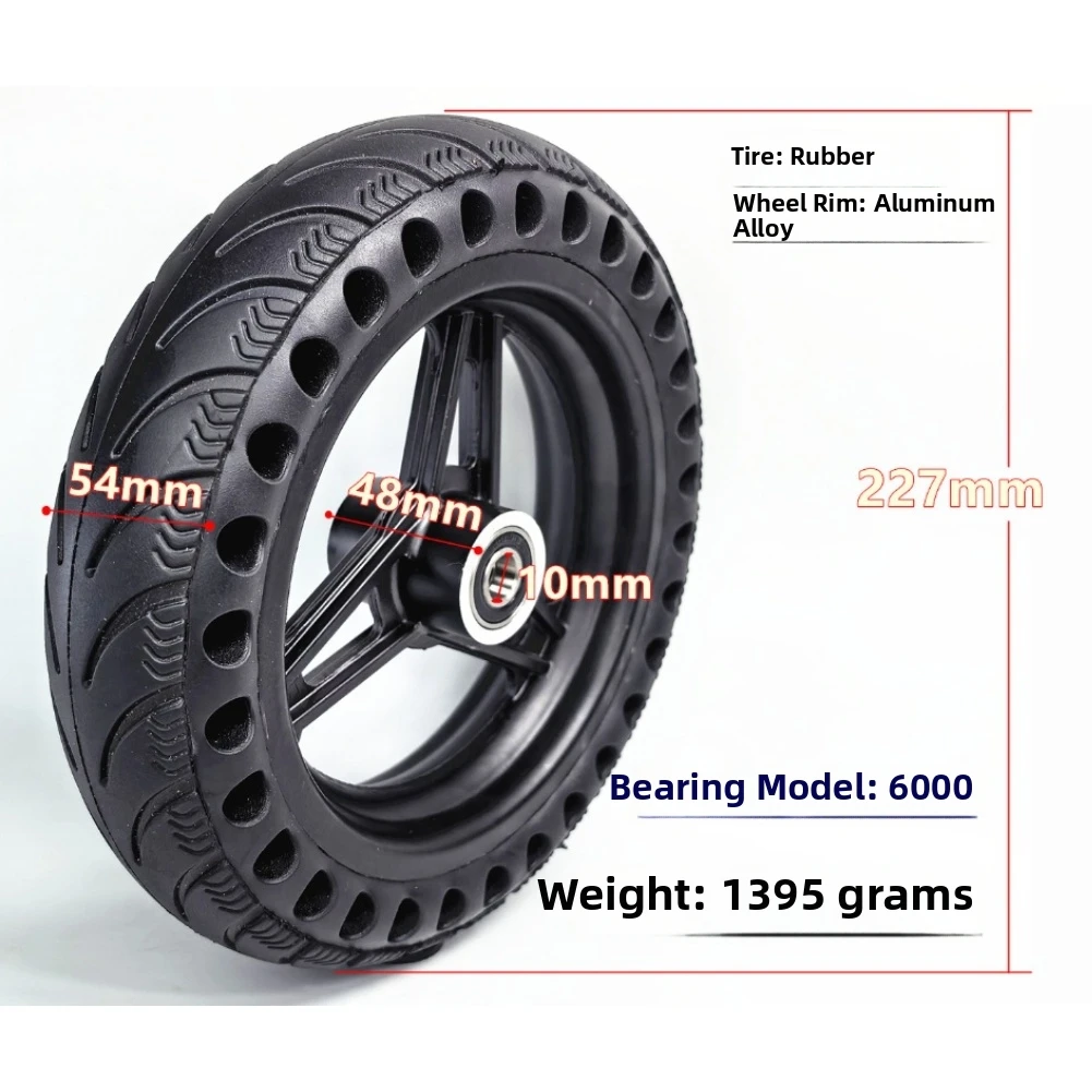 

9x2.125 solid tire wheel assembly for electric scooter front wheel with aluminum alloy rim and 6000/6001 bearings