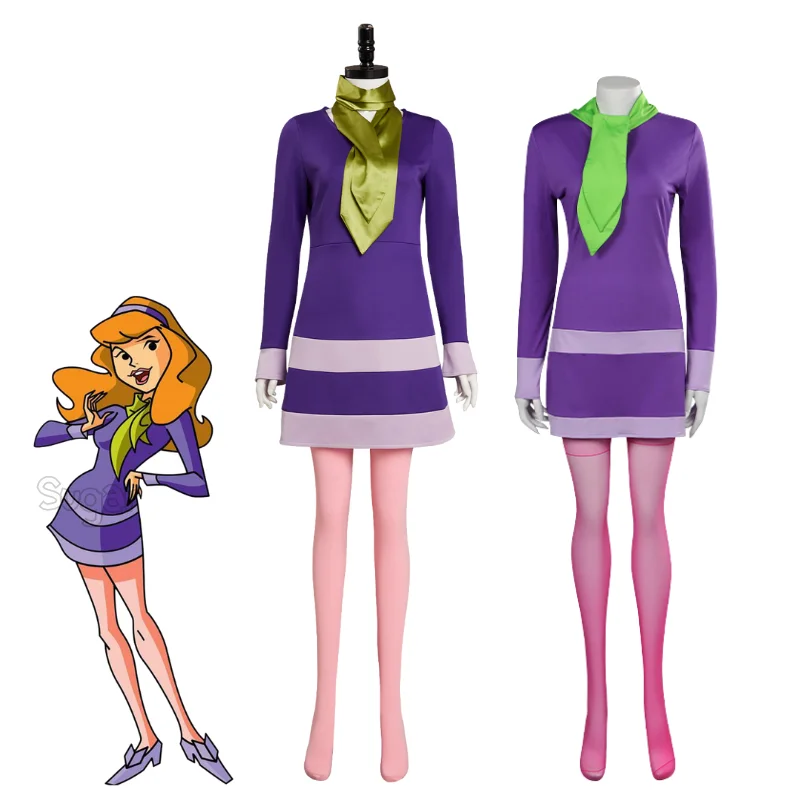 

Anime Daphne Blake Cosplay Costume for Women Girls Dress Outfits Fantasia Role Play Cloth Halloween Carnival Party Disguise Suit