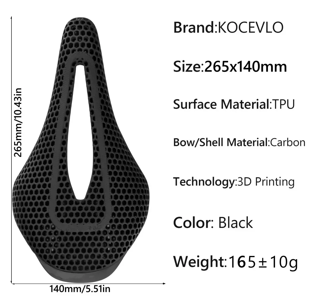 KOCEVLO R0 3D Printed Bike Saddle Carbon Fiber Hollow Comfortable Breathable MTB Mountain Road Bicycle Cycling Saddles