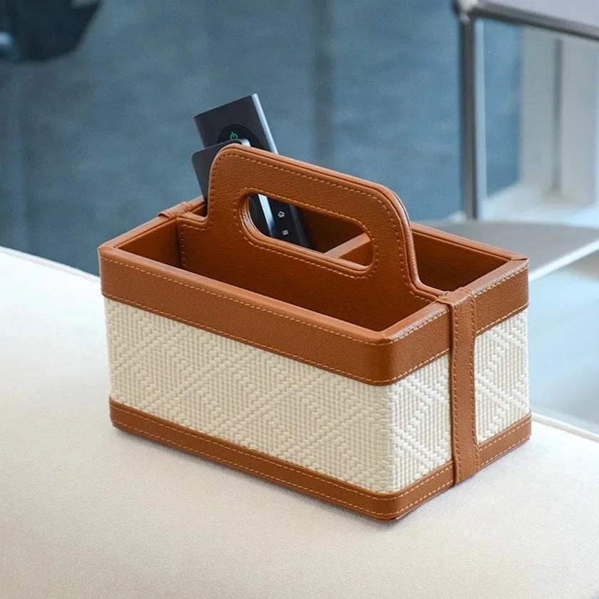 

PU Leather Organizer Box Modern Coffee Table Storage Container for Living Room Entrance Desk Decor Elegant Home Decoration Gift