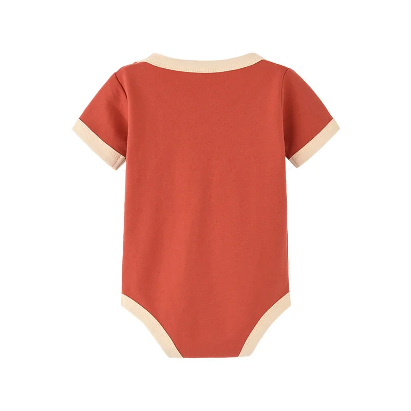 Barboteuse assortie en coton biologique pour nouveau-né, pyjama à manches courtes, doux pour la peau, combinaison en Y pour bébé, été