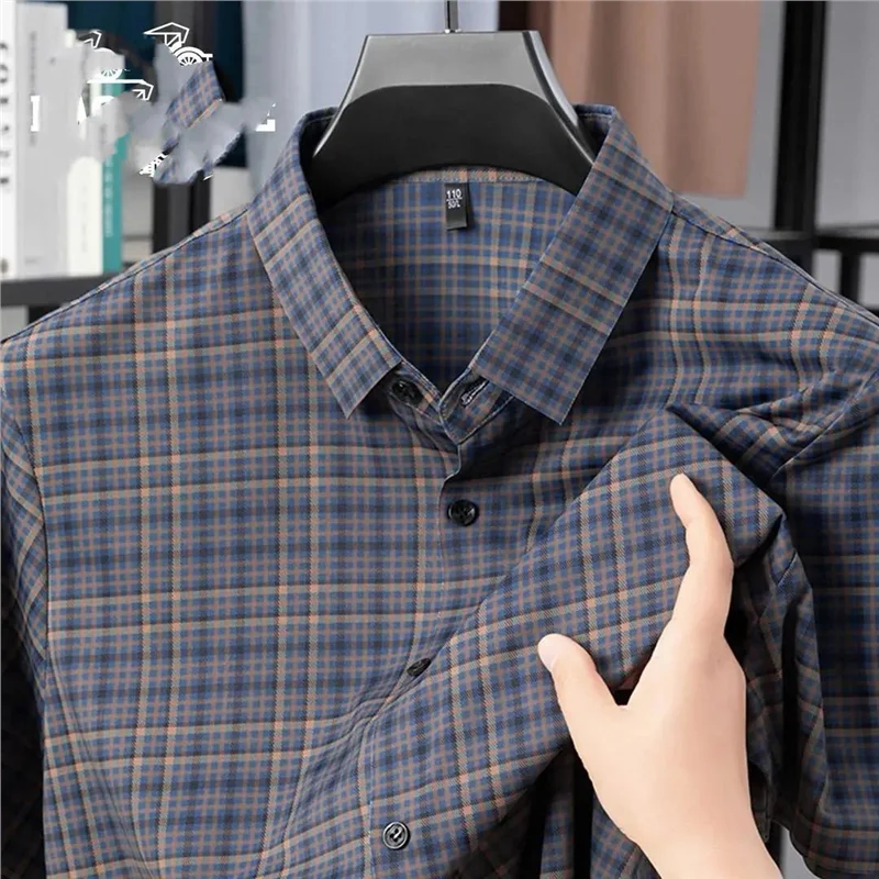 

Summer New Men's Stripe irt Loose Thin ort Sve Casual T-irt Versatile Classic Sle Travel Friendly Long Sve Regu...