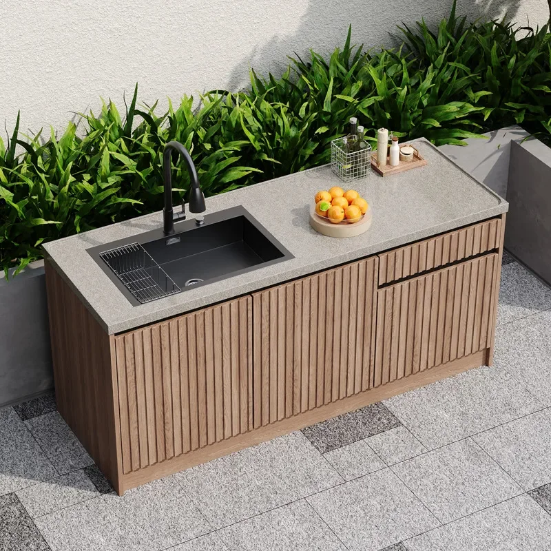 Outdoor Stone Sink Marble Wash Basin for Kitchen Vegetable Washing Cabinet BBQ Table Villa Household Use