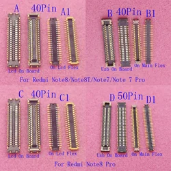 2-10Pcs LCD Display Screen Usb Charger Charging FPC Connector Plug For Xiaomi Note 8 Pro 8T 7 Redmi Note8 Hongmi Note7 40 50 Pin