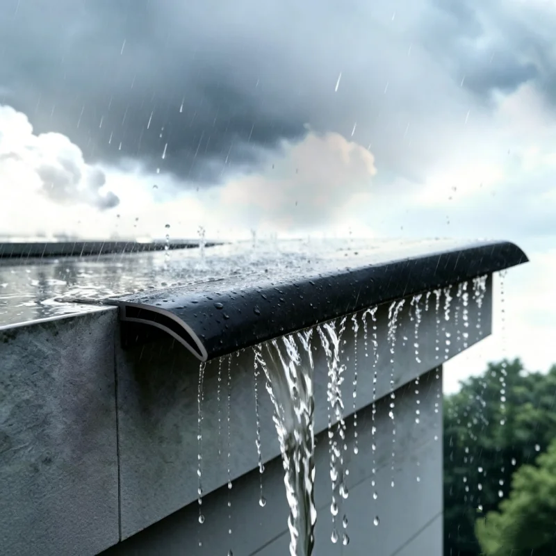 Aluminum Eagle Beak Drip Line Outdoor Wall Eave Rainwater Diversion Gutter for Exterior Wall Window Sill Waterproofing Profile