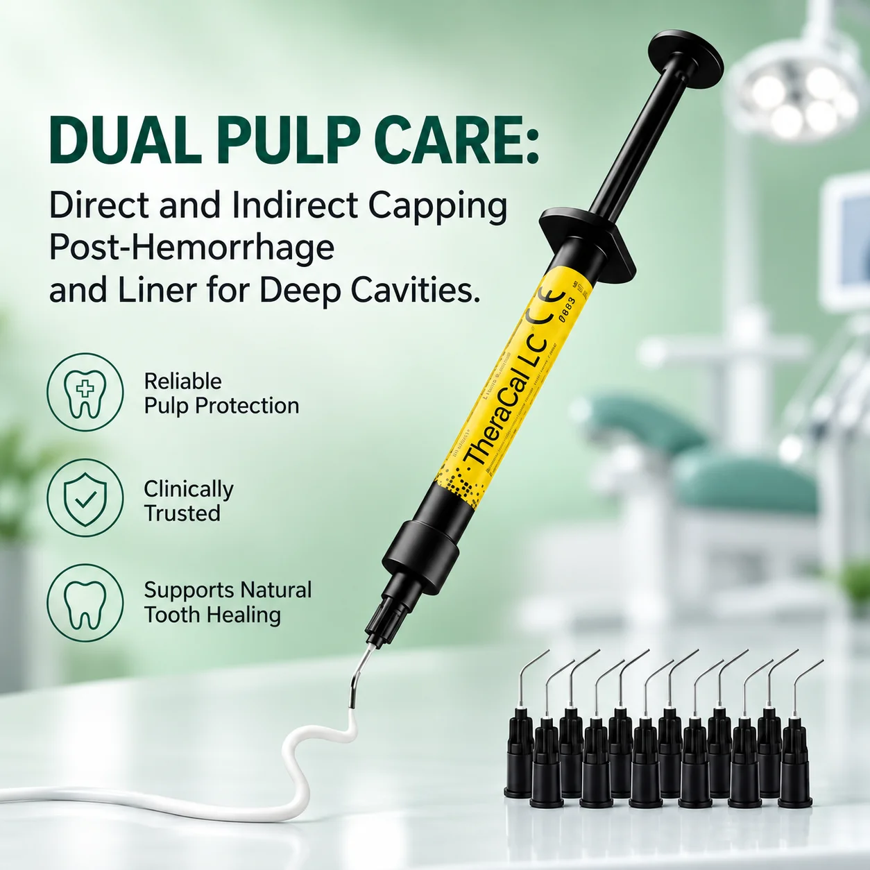 Dental TheraCal LC Light-Cured Calcium Silicate Liner 1/2/4 Pack Professional Pulp Capping for Endodontic Restorative Clinic Use