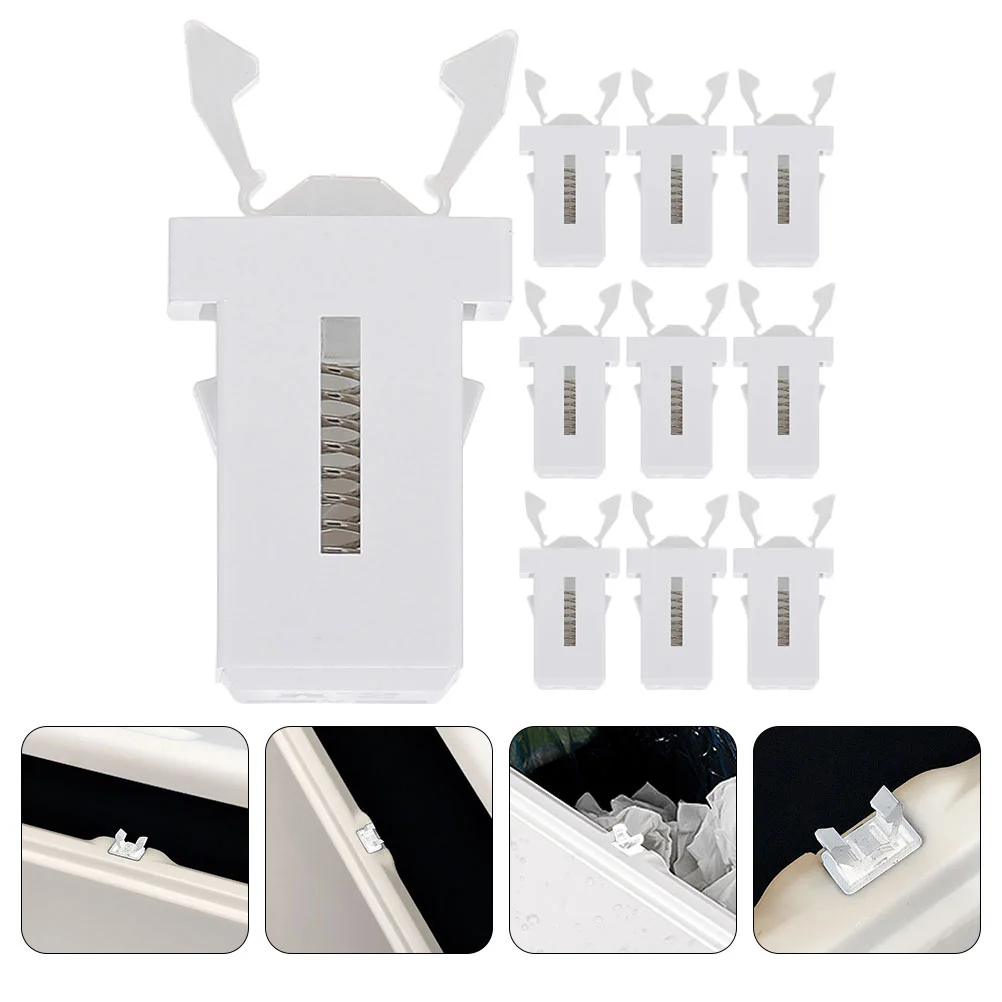 10 Pcs Switch Lock Clear Bins Cord for Trash Can Wire Clip Latch Garbage Trashcan Buckle Household Waste Latches Bucket Cover