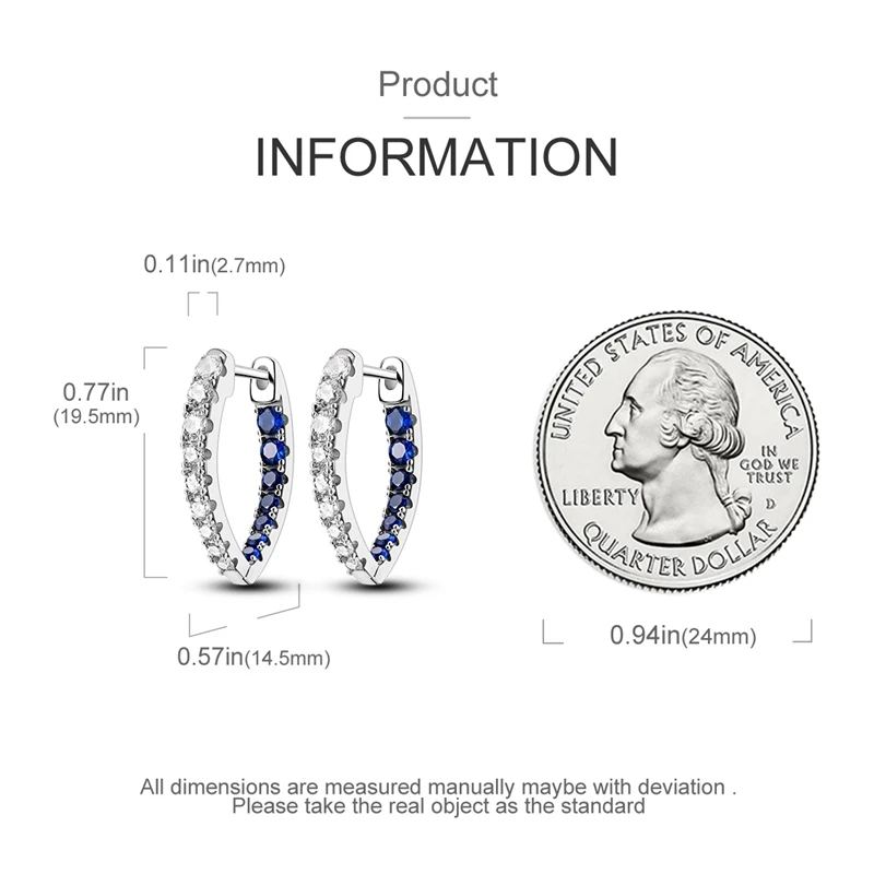 Charms Doppel-Creolen für Frauen, 100 % 925er Silber, kubischer Zirkon, Herz, Stern, Mond, Ohrringe, eleganter Geburtstagsschmuck, Geschenke – Detail 16