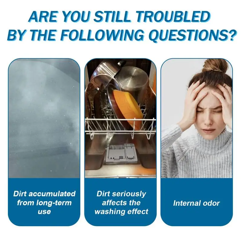 Limescale Remover Effervescent Tablet Dishwasher Cleaner Tablets 12Pcs Dish Decontamination & Odor Cleaning Tablet Kitchen Tools