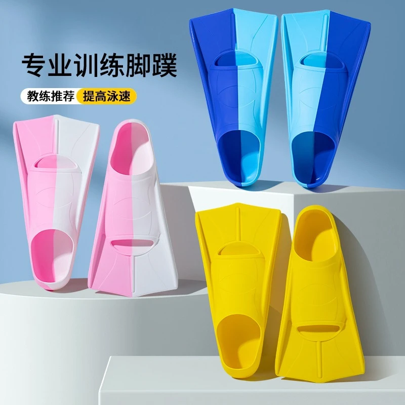 

Swim Training Fins Silicone Professional Scuba Diving Fins Short Men Women Snorkel Swimming Fins Kids Flippers Equipment Set