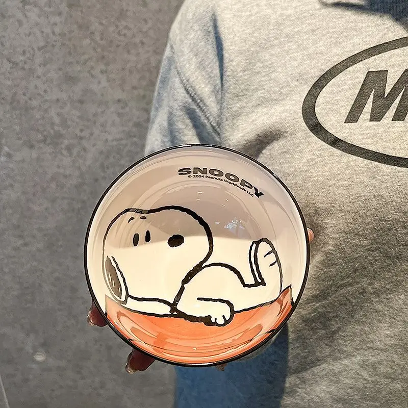 Snoopy Ceramic Bowl Set 2025 New Style Under Glaze Color Cute Cartoon Pattern Home Use Noodle Bowl Tableware For Kids Girls view 5