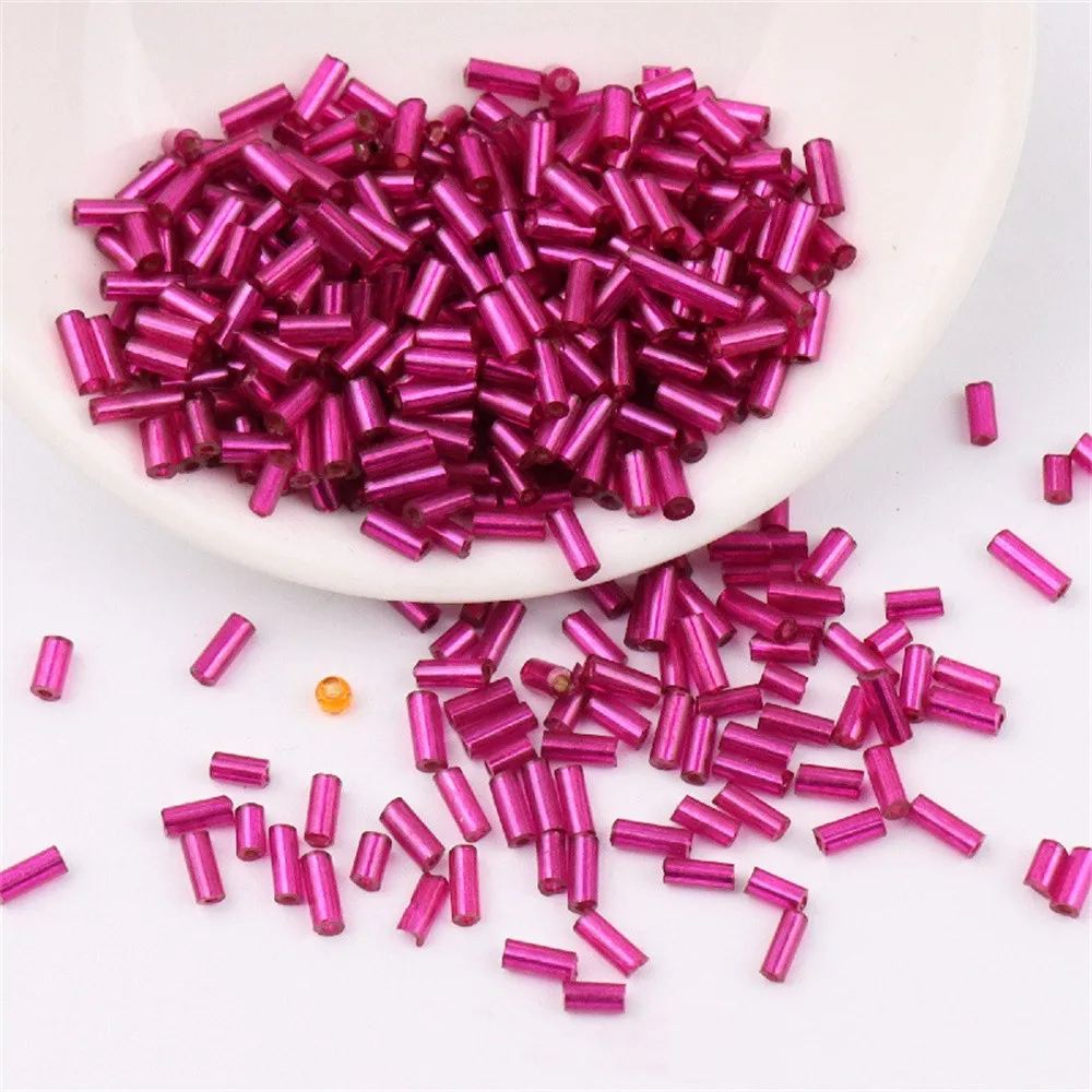 2*2mm 2*4mm 2*6mm silber gefüllte Rohr perlen hand genähte Perlen Reis perlen DIY handgemachtes Armband Zubehör h Rohr Großhandel. – Detail 12