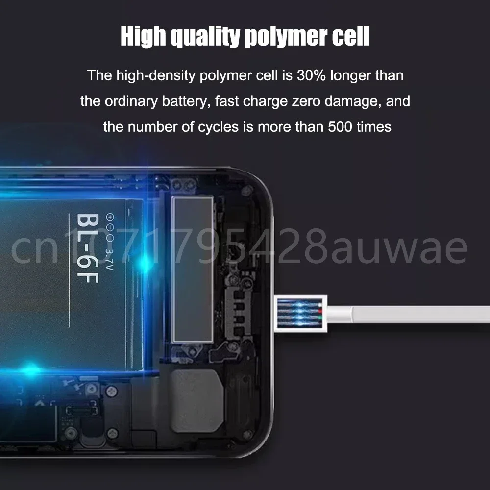 3.7V 1200mAh BL-6F Phone Replacement Li-ion Battery for Nokia N78 N79 N95 6788 6788I BL6F Batteries