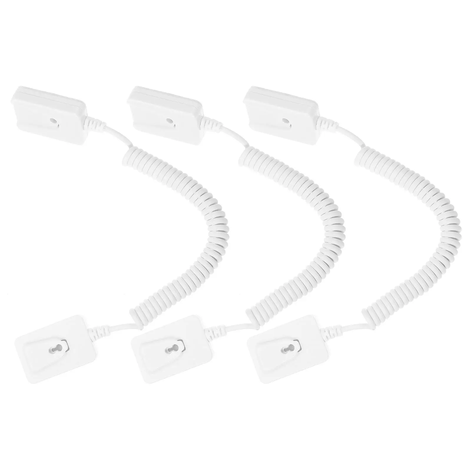 

3 pcs Remote Control Retractable Self Adhesive Hooks White Square Anti Lost Rope for Phone Tablet Home Hotel Plastic