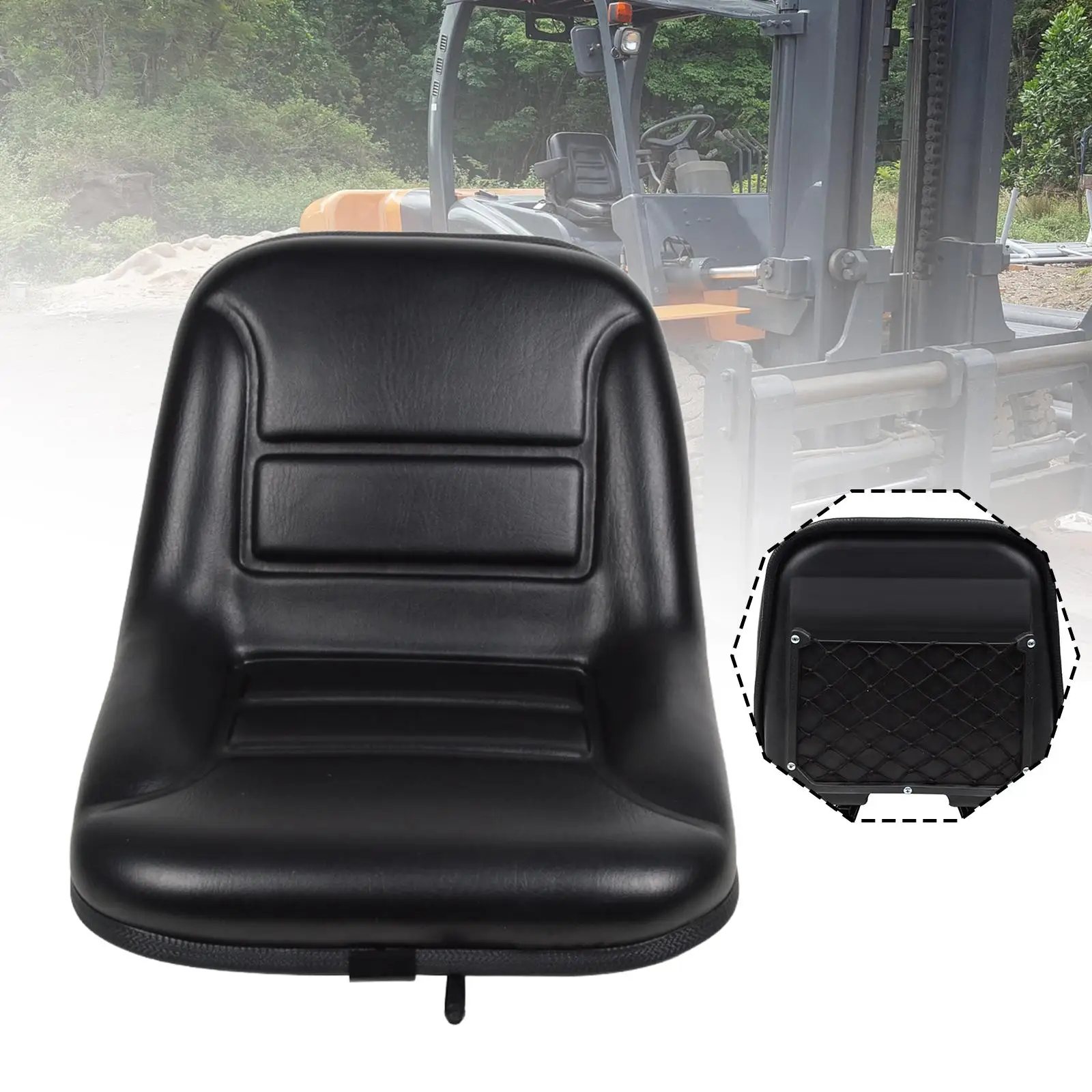 

Forklift Seat Cushion PU Leather Slide Comfortable Adjustable High Resilience Foam Replacement for Backhoe