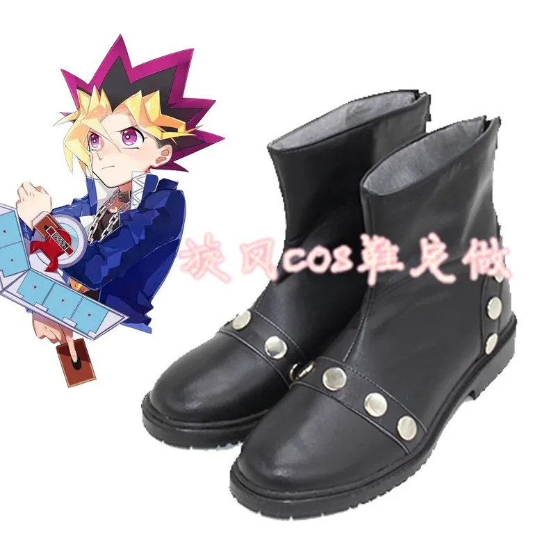 

Anime Shoes Game King Duel Monsters Yugi Muto Cosplay Boots Women Men Halloween Party Role Play Custom Madex;3,d'6.r;8'w,