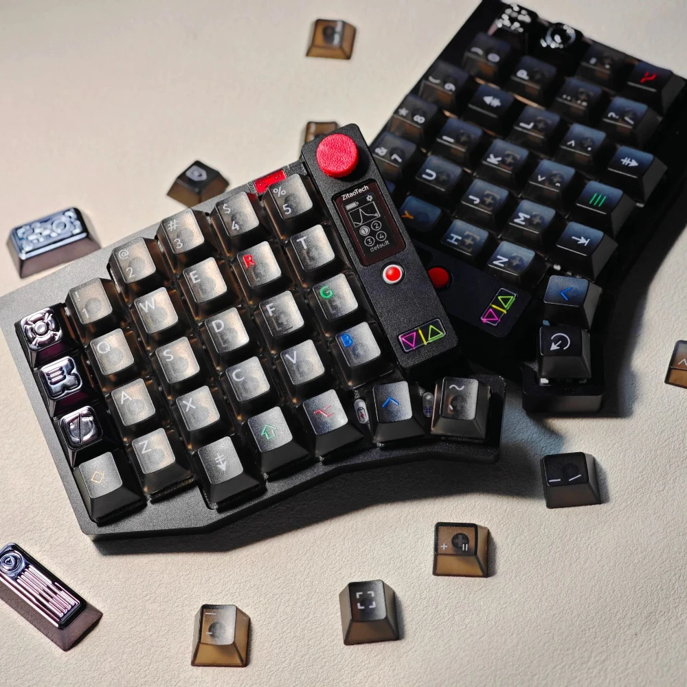 

Беспроводная раздельная клавиатура ZitaoTech Sofle с трекпойнтом, поддержкой двух экранов, поворотной ручкой, настраиваемая ZMK, эргономичная механическая клавиатура