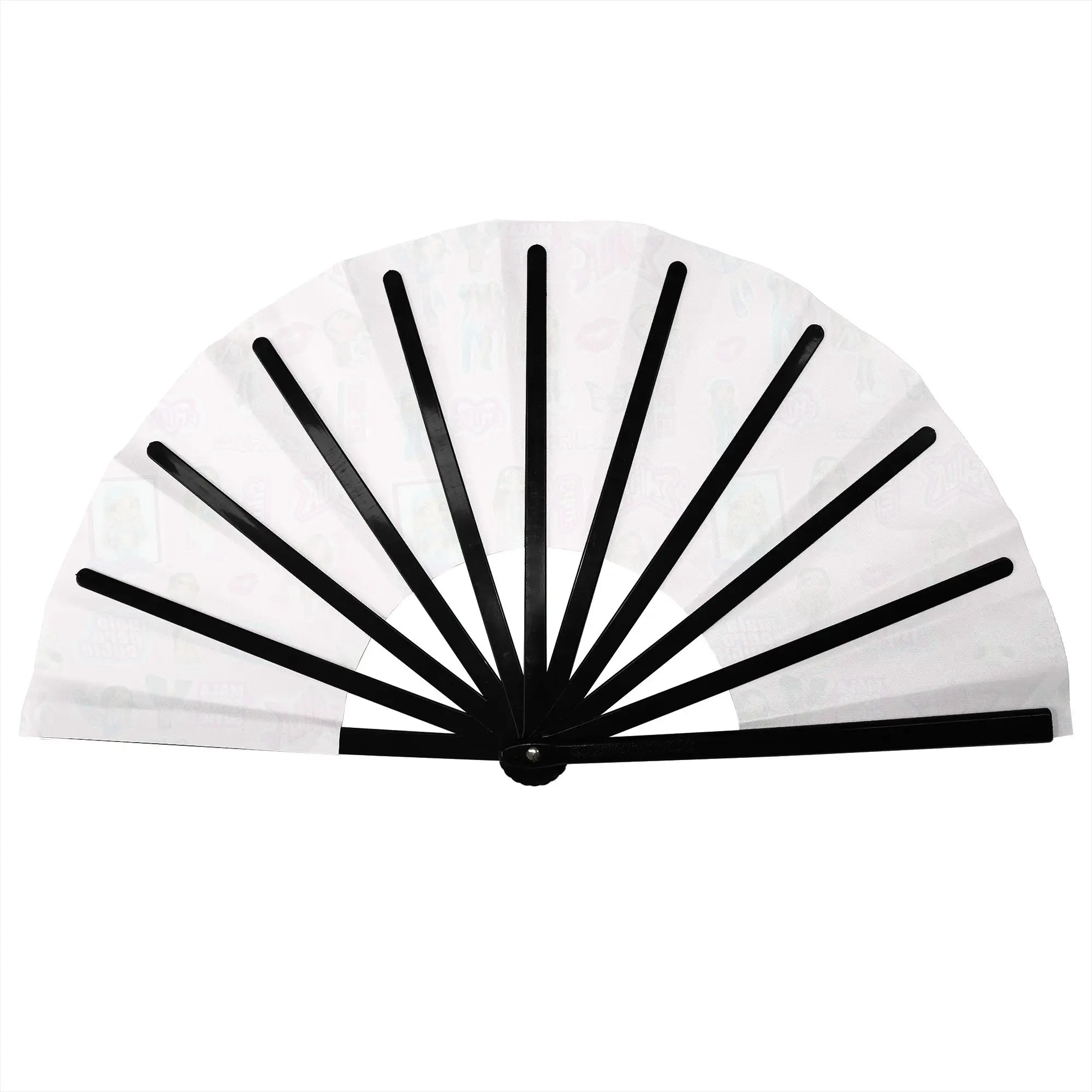 Customized E-Emilia Mernes Portable Pocket Fan Camping Mp3 Singer Polyester Folding Fan Chinese Dance Handheld Cooling Fans