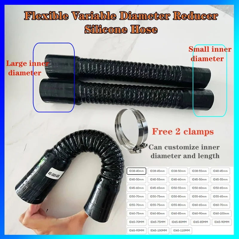 

Black Car Radiator Tube Pipe For Air Intake Flexible Variable Diameter Reducer Silicone Hose High Pressure High Temperature