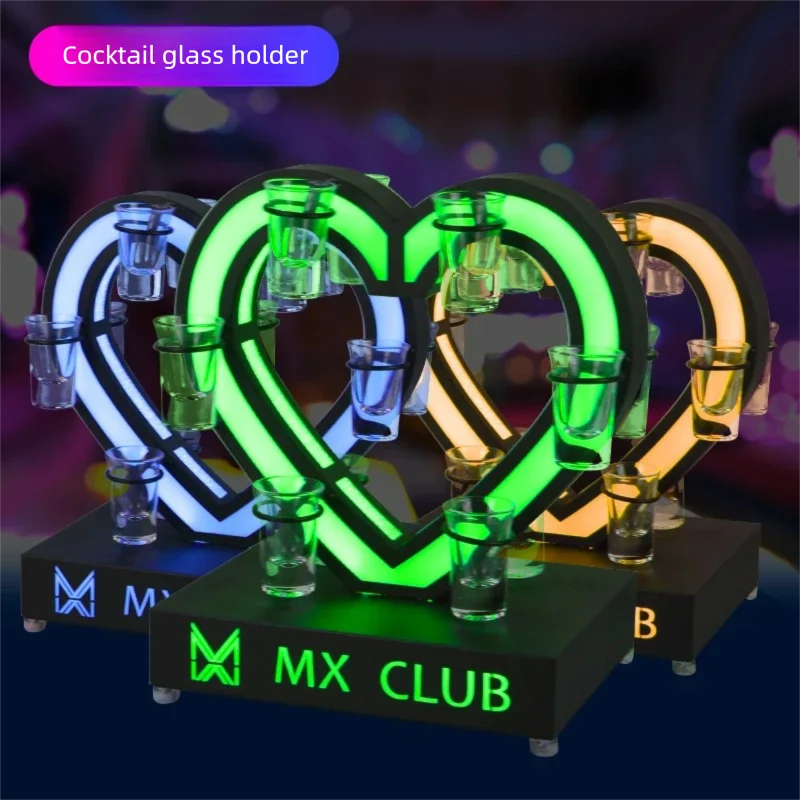 Bar Luminous Wine Rack Bullet Glass Rack KTV Foreign Wine Beer Glass One Sip Cup Rack Creative Colorful Cocktail Rack
