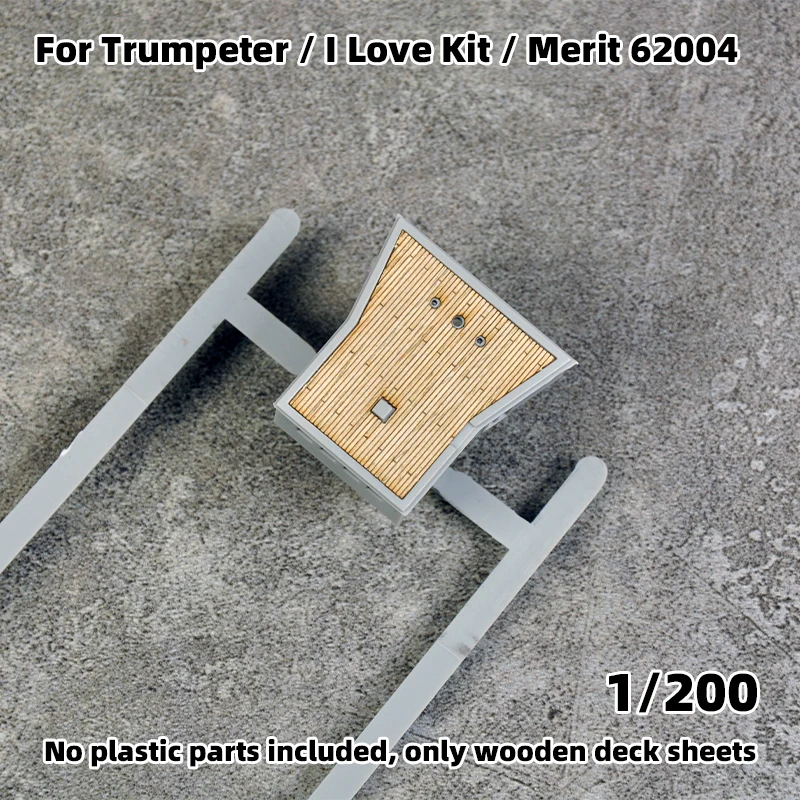 Modell-Upgrade-Teile: Lasergeschnittene Holzdeckplatte mit selbstklebender Ankerkette für Merit I Love Kit 62004 Battleship 1905 1/200 – Detail 4