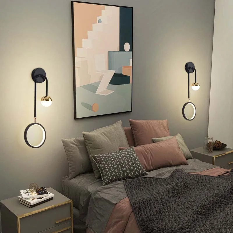 

Scandinavian simple luxury bedroom bedside wall lamp creative personality living room background wall TV cabinet bedside lamps