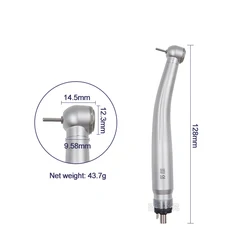 Dental High Speed Handpiece without Light Torque Head Push Button Air Turbine Cartridge Rotor with Single Water Spray 2/4Holes