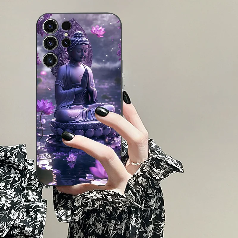 for Samsung S21 ultra M 42 23 54 55 04 15 35 F 52 34 Buddha pattern soft phone case TPU black S 9 8 10E A 82 32 13 53 14 42