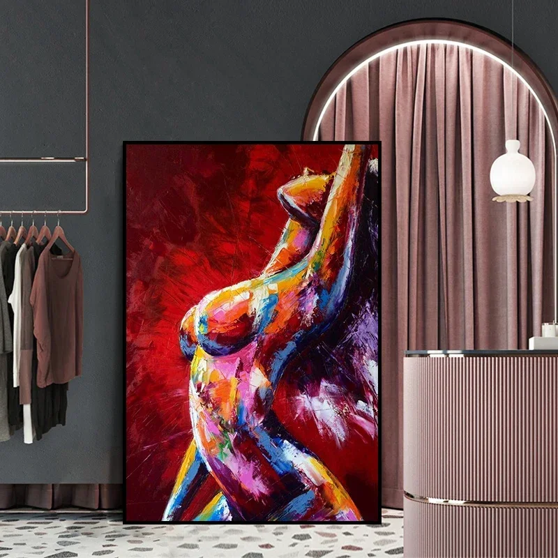 Abstract Woman Nude Oil Painting Sexy Body Art Canvas Painting Print Sex Posters Wall Art Pictures Modern Bedroom Home Decor